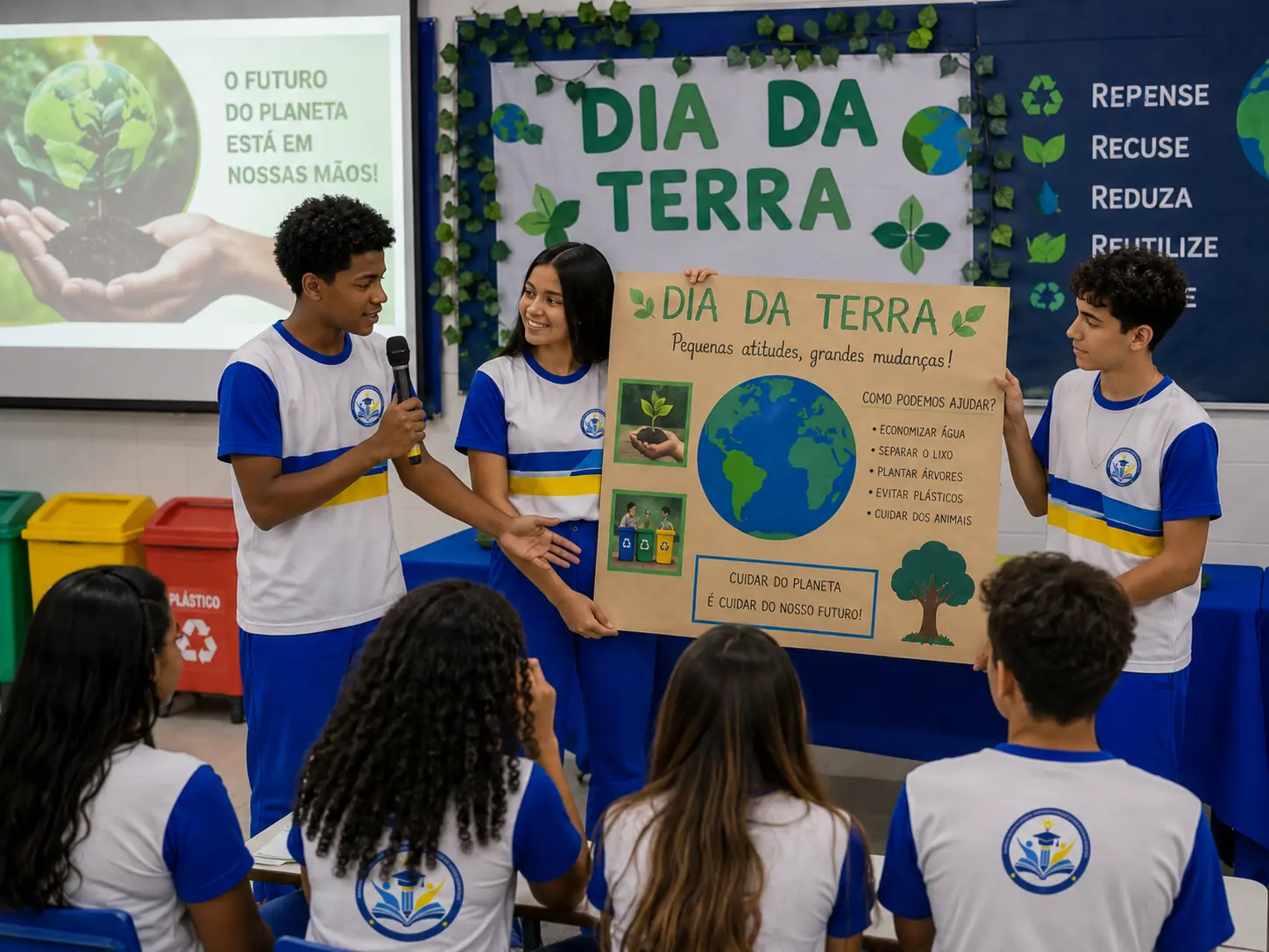 Atividade escolar sobre o Dia da Terra