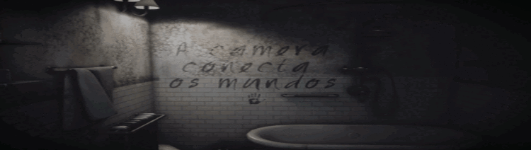 Imagem do protagonista segurando uma câmera, pronto para capturar eventos sobrenaturais.